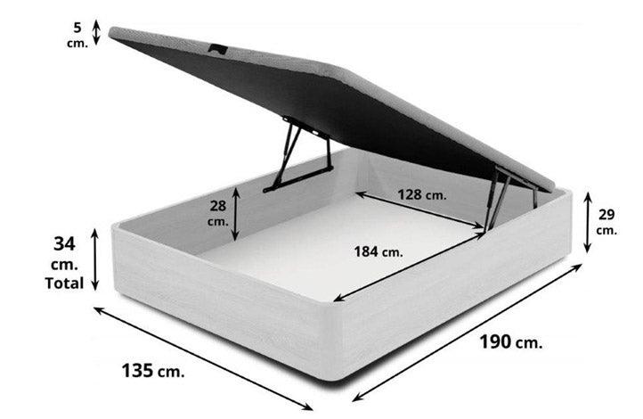 Canapé Abatible con Colchón Venecia viscoelastico de muelles ensacados 28cm
