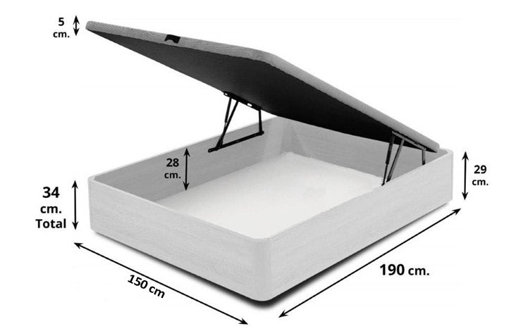Canapé Abatible con Colchón Venecia viscoelastico de muelles ensacados 28cm