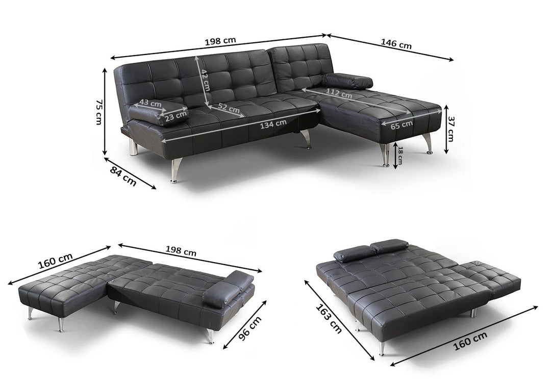 Sofá Cama Chaise Longue Aroa xs 198cm