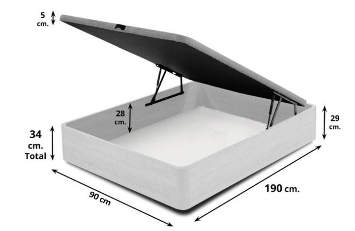 Canapé Abatible con Colchón Venecia viscoelastico de muelles ensacados 28cm