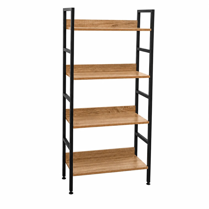 Estantería Industrial de 4 Niveles con Estructura Metálica y Acabado Madera CWJ6028126CL