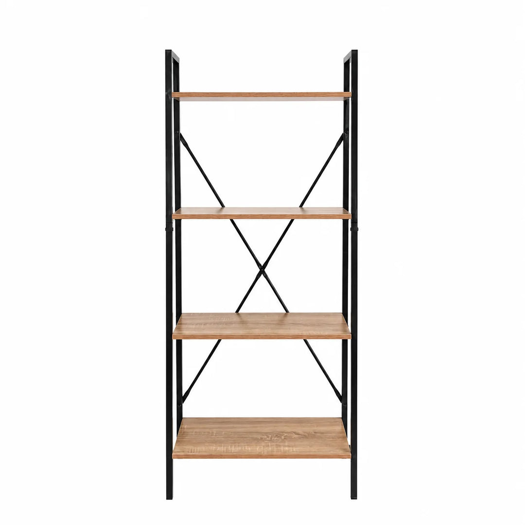 Estantería Industrial de 4 Niveles con Estructura Metálica y Acabado Madera ZWJ6032148LGS