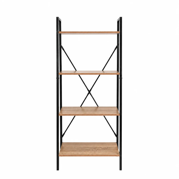 Estantería Industrial de 4 Niveles con Estructura Metálica y Acabado Madera ZWJ6032148LGS