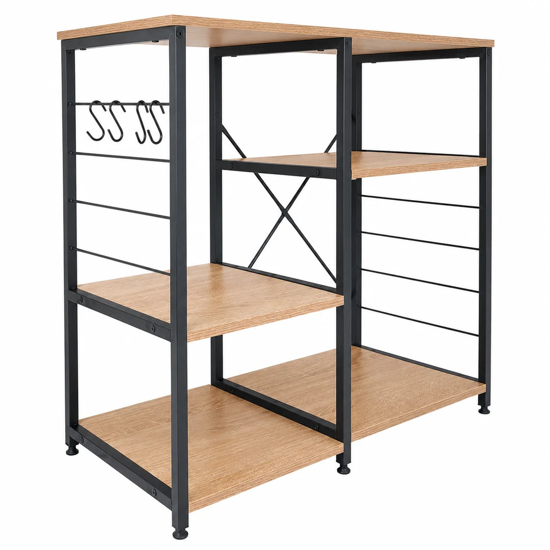 Estantería Organizadora Multifuncional con Estructura Metálica y Estantes de Madera CWJ904082LG