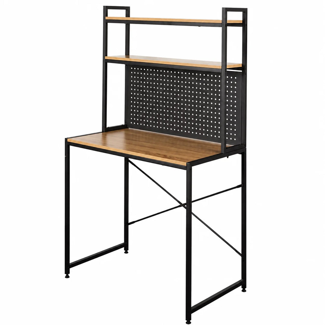 Escritorio con Estantería Industrial Moderno 84x50x148 cm XXZ8450148TG