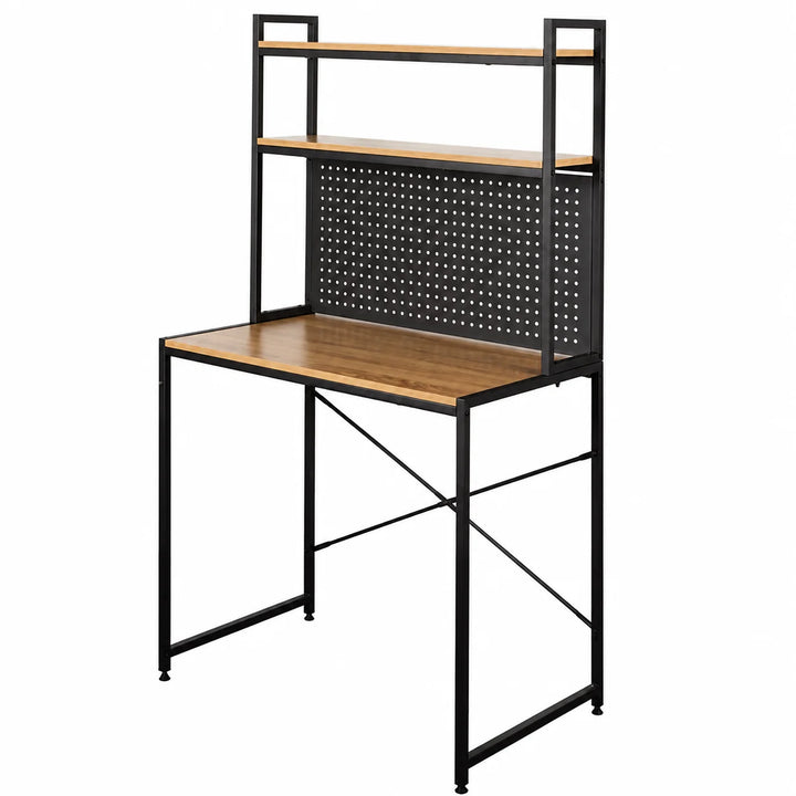 Escritorio con Estantería Industrial Moderno 84x50x148 cm XXZ8450148TG