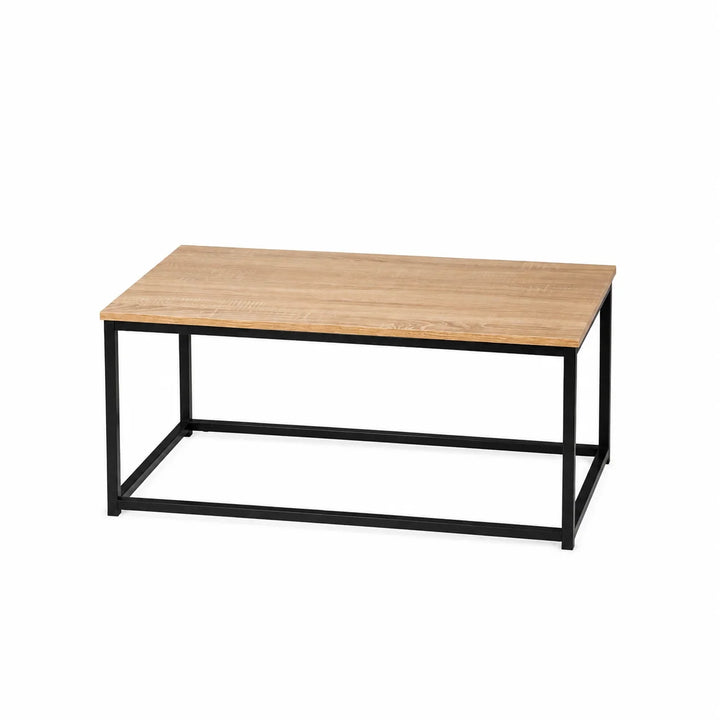 Mesa de Centro Rectangular con Patas de Metal Negro 90x48cm CJ904840