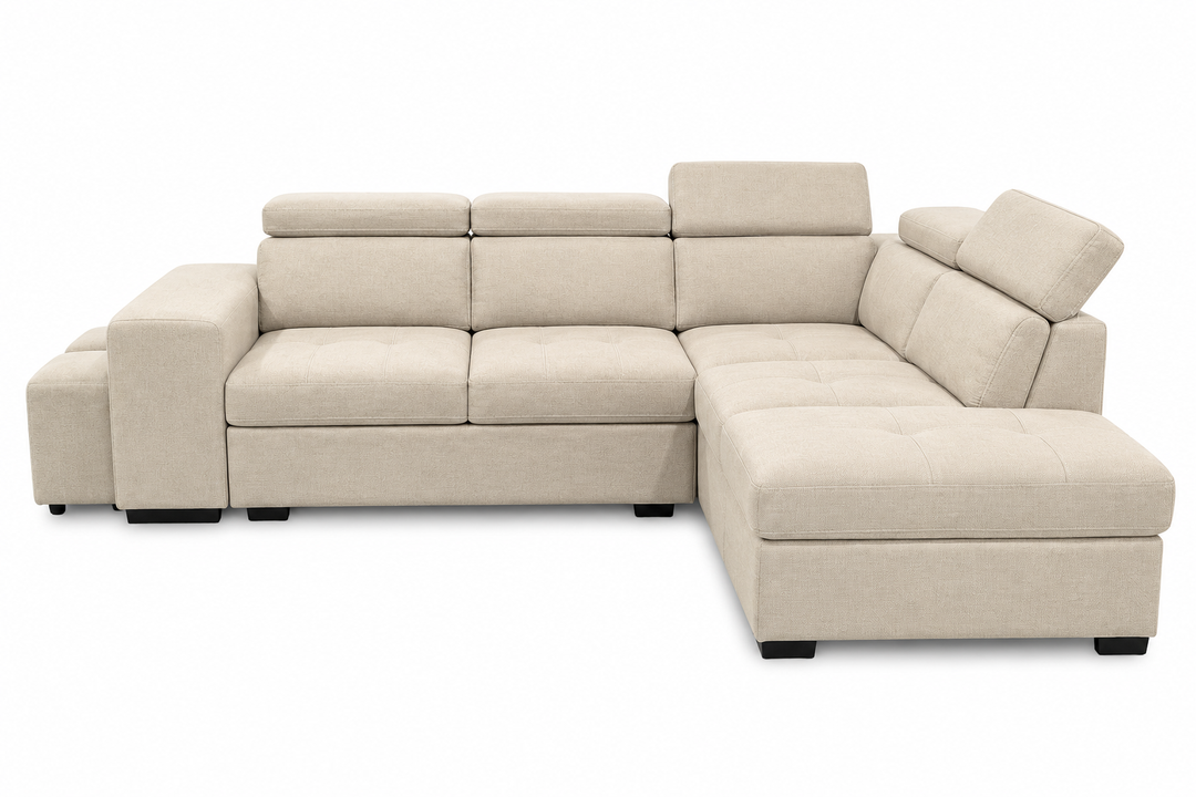 Sofa Cama Rinconera Teen + Puf con Arcon 264cm
