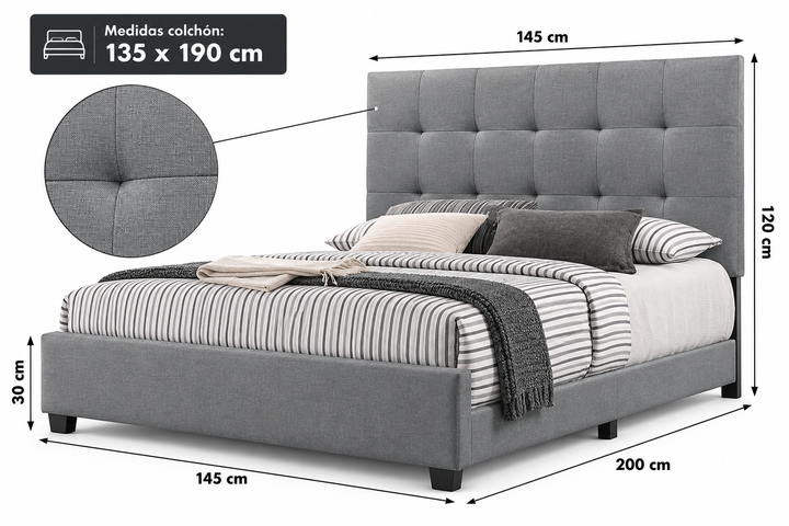 Cama Trizen (135 y 150cm x 190cm)