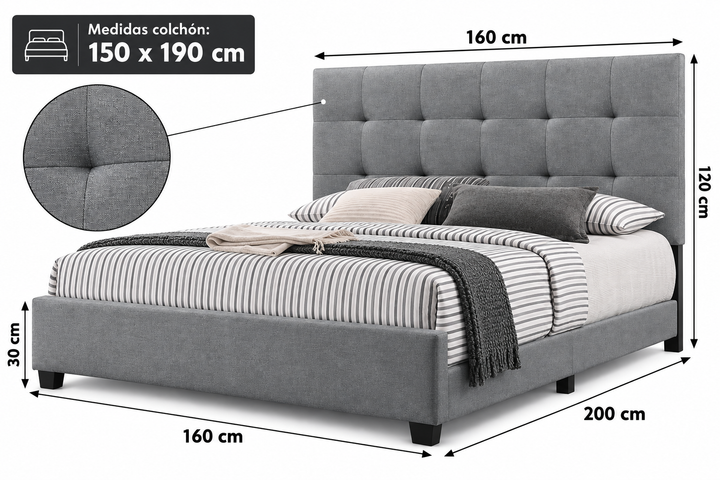 Cama Trizen (135 y 150cm x 190cm)