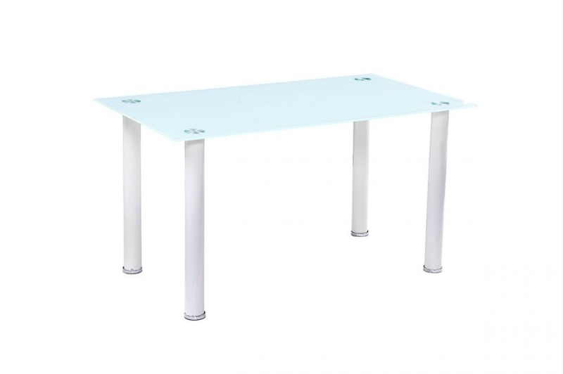Mesa de Cristal Templado 110x70cm + 4 Sillas Polipiel DT18.