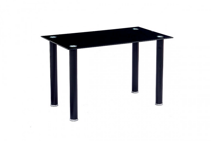 Mesa de Cristal Templado 110x70cm + 4 Sillas Polipiel DT18.