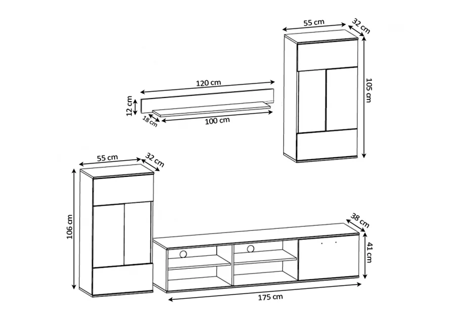 Conjunto Muebles de Salón Airam