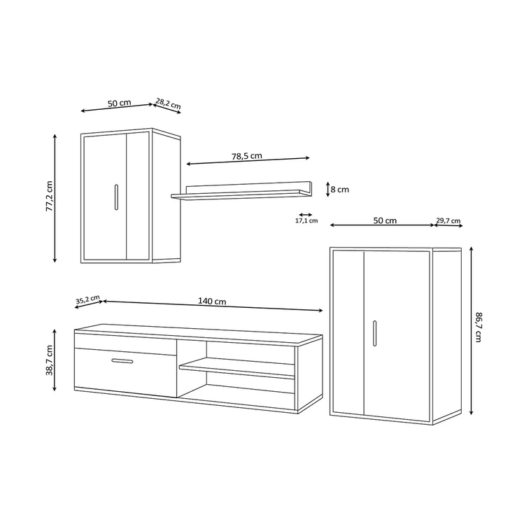 Conjunto Muebles de Salón Eco