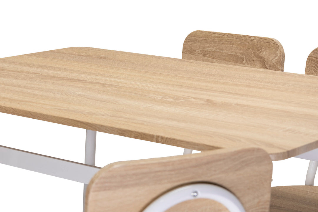 Conjunto de Mesa de Comedor con 4 Sillas, Madera y Metal. YS2123.