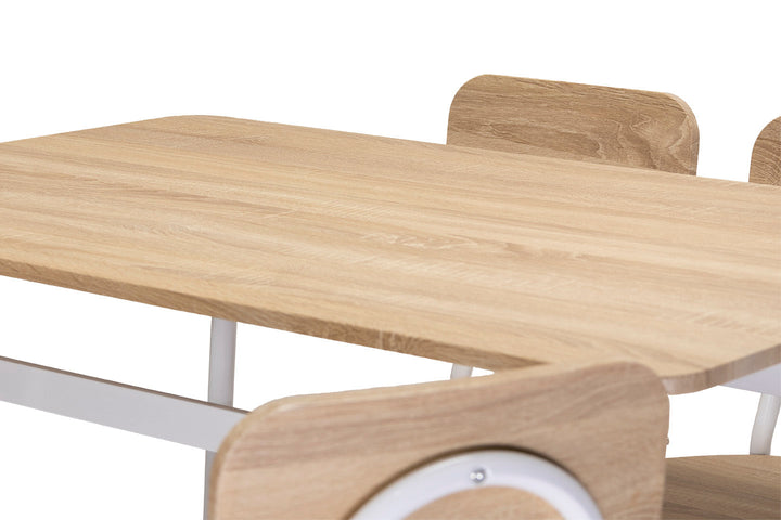 Conjunto de Mesa de Comedor con 4 Sillas, Madera y Metal. YS2123.