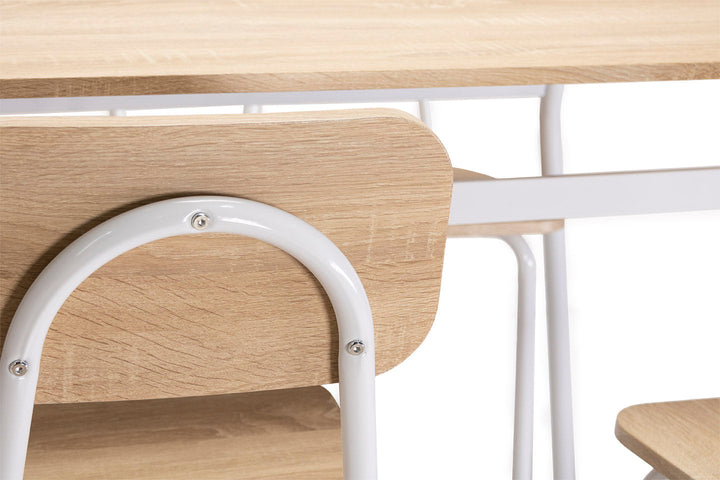 Conjunto de Mesa de Comedor con 4 Sillas, Madera y Metal. YS2123.