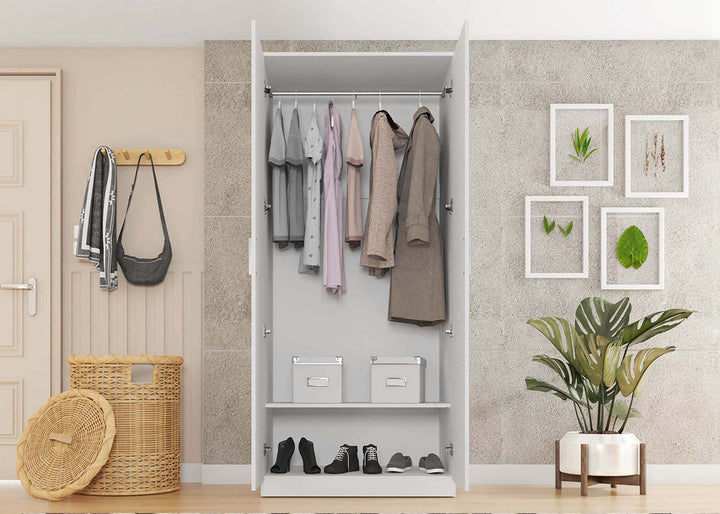 Armario de Dormitorio W 2 Puertas, con Espejo