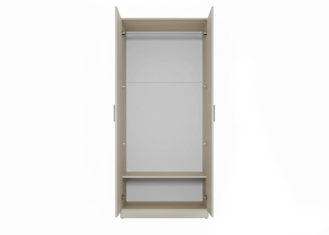Armario de Dormitorio W 2 Puertas, con Espejo