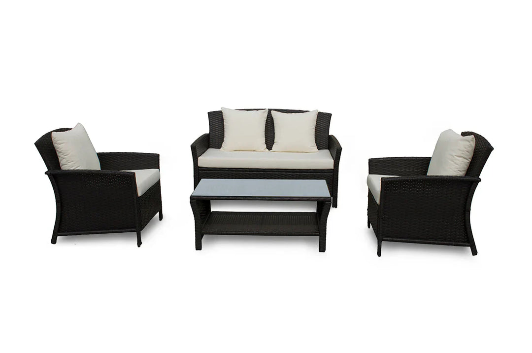 Sofa Newport + 2 Sillones + Mesa de Ratan PE. Muebles de Jardin y Terraza.
