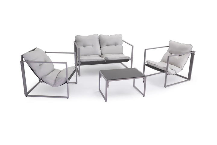 Conjunto Sofa + Mesa + 2 Sillas Roma. Muebles de Jardin y Terraza.