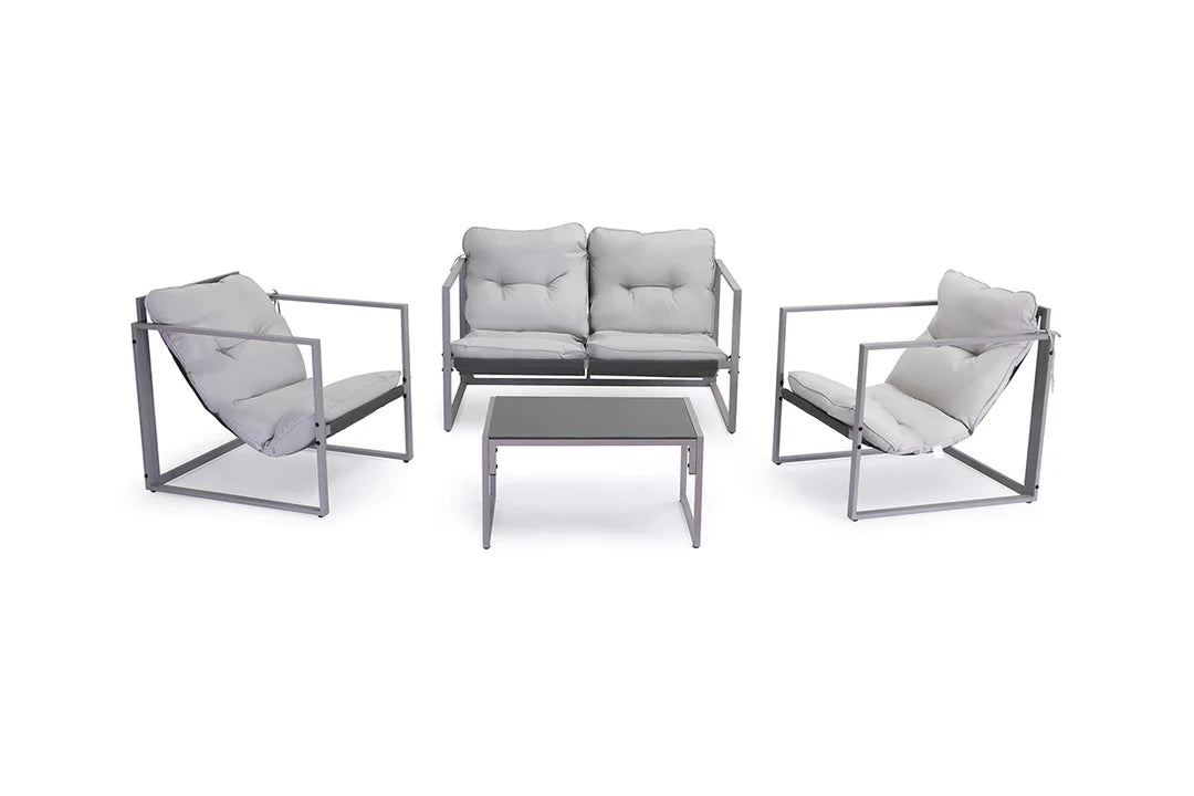 Conjunto Sofa + Mesa + 2 Sillas Roma. Muebles de Jardin y Terraza.