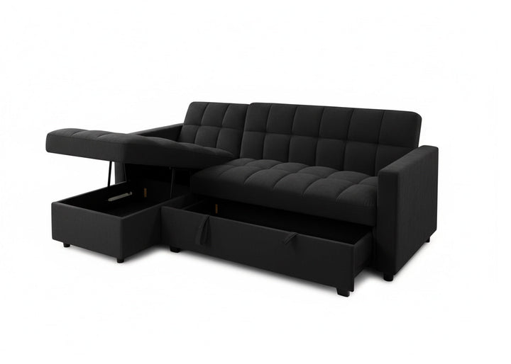 Sofá Cama Chaise Longue Kris 210cm Negro