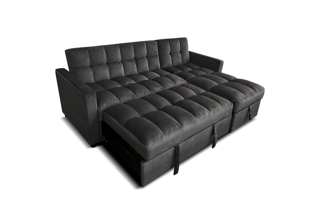 Sofá Cama Chaise Longue Kris 210cm Negro