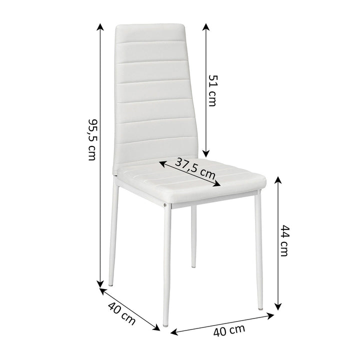 Conjunto de Mesa de Cristal Templado de 140 cm y 6 Sillas de Polipiel DT-63+6S.