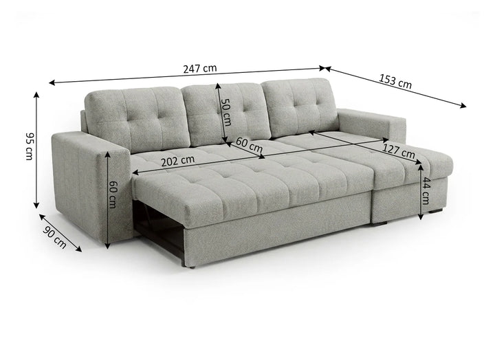 Sofa Cama Chaise Longue Reversible Hanna 247cm