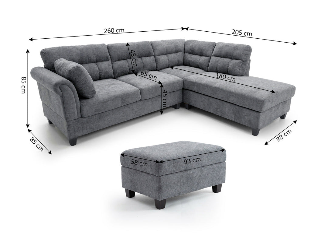 Sofá Rinconera Dama + Ottoman 260cm
