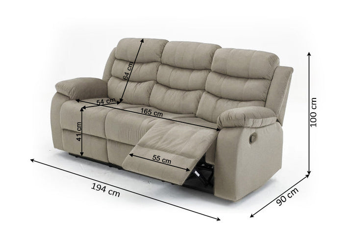 Sofa Reclinable Manual Houston 3 Plazas
