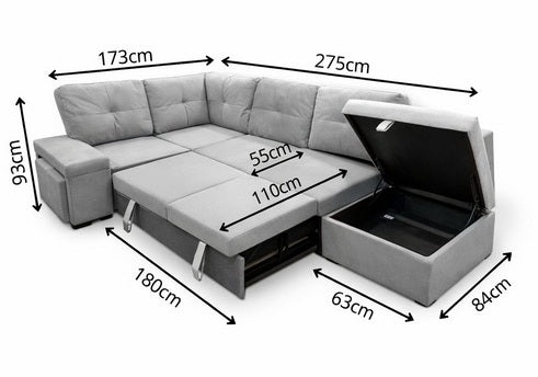 Sofá Cama Rinconera con Arcón TRACY