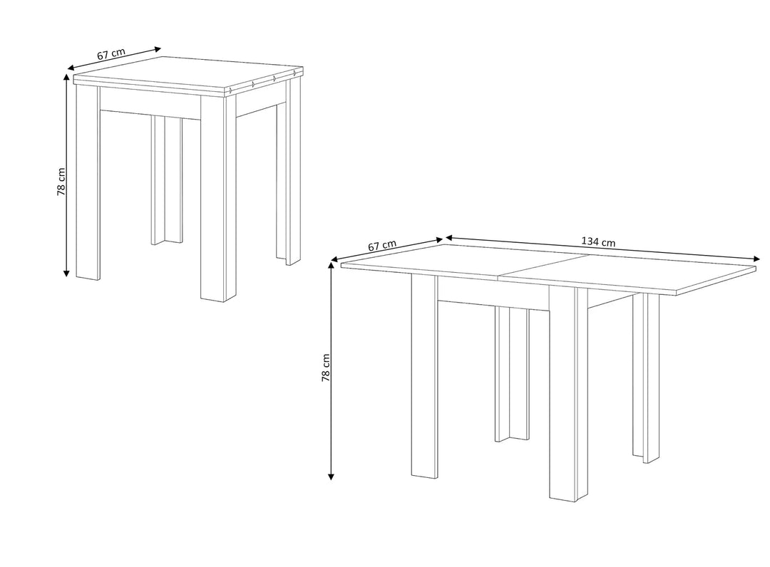Mesa Auxiliar Extensible Feroe 134 cm.