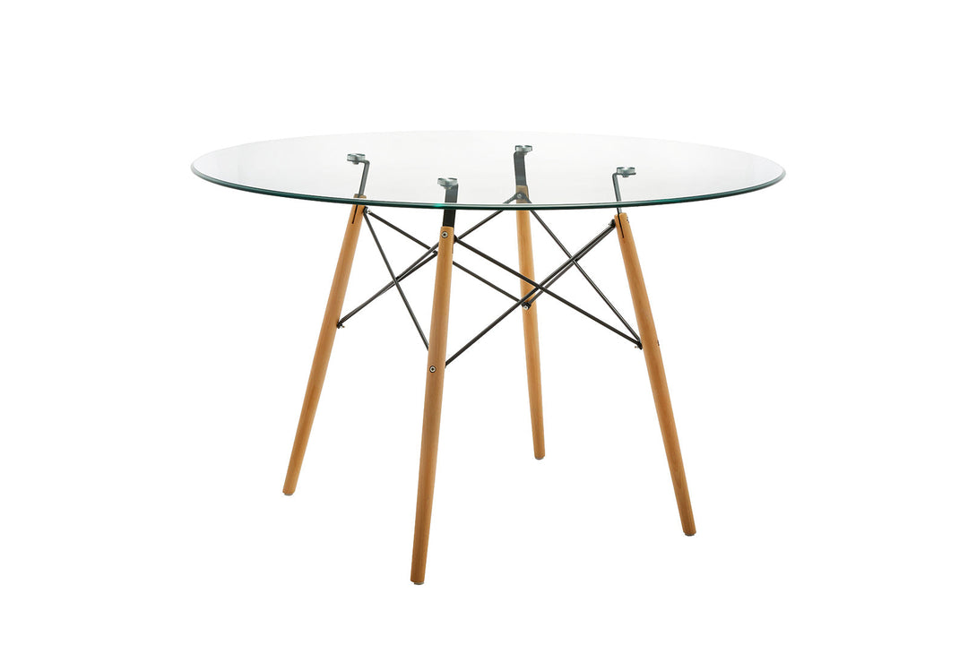 Mesa Redonda de Cristal Templado Tower 120cm. Comedor o Cocina.