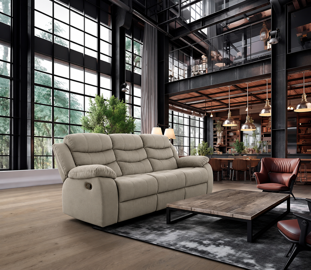 Sofa Reclinable Manual Houston 3 Plazas