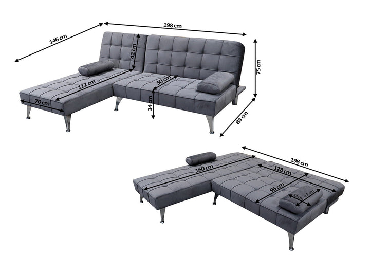 Sofá Cama Chaise Longue Elsa 198cm