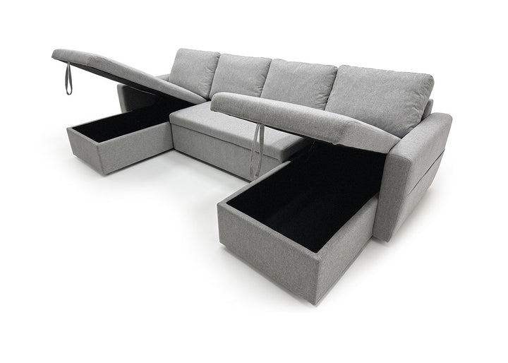 Sofá Doble Chaise Longue Nora, con Arcón 287cm
