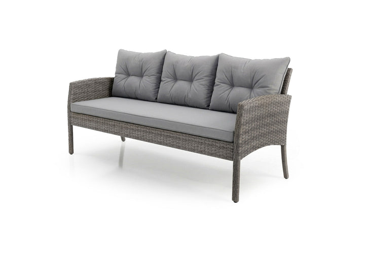 Sofá + Mesa + 2 Sillones + 2 pufs Ratán PE. Muebles de Jardín y Terraza Sebas.
