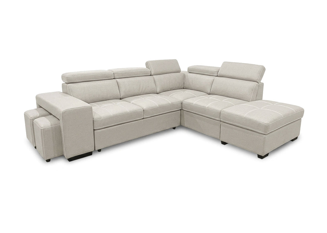 Sofa Cama Rinconera Teen + Puf con Arcon 264cm