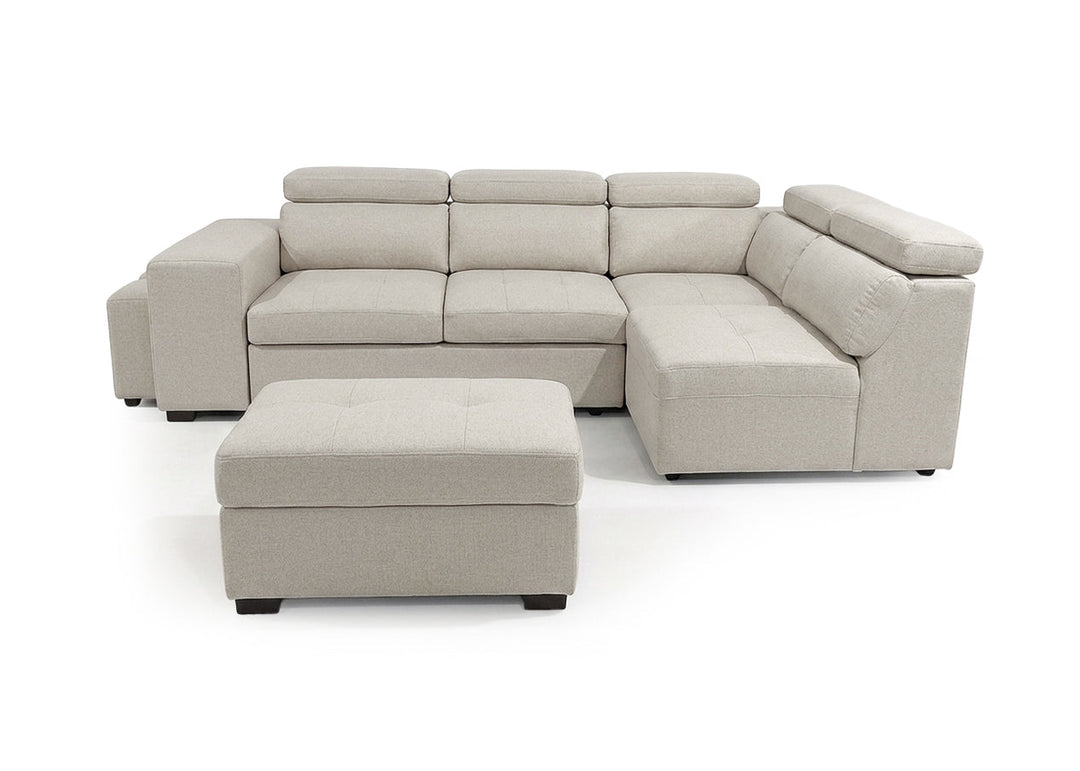 Sofa Cama Rinconera Teen + Puf con Arcon 264cm